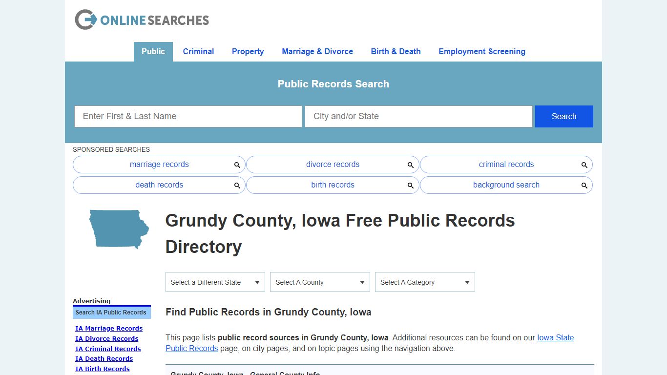 Grundy County, Iowa Public Records Directory